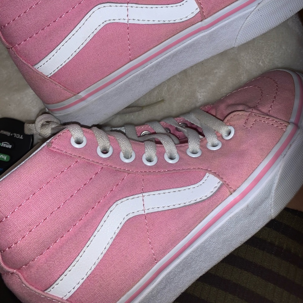 Pink high top vans used 3 times size 5